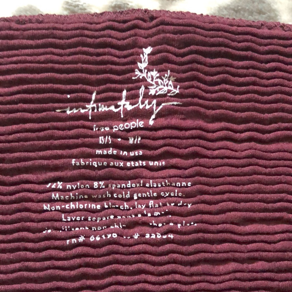 Free People Too Late For You Tube Top Bandeau in Burgundy Size XS/S - Picture 5 of 13